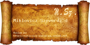 Miklovicz Szeveréd névjegykártya